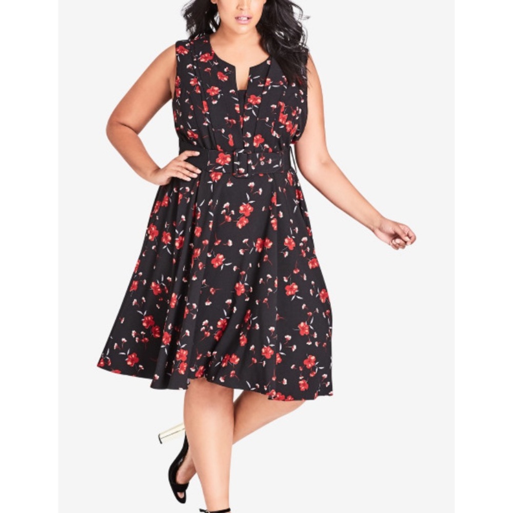 NWT City Chic In Love Knee Length Floral Dress